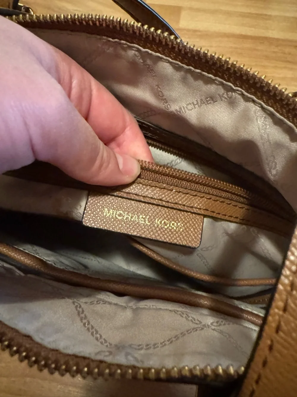 Michael Kors Brown Saffiano Leather Tote Bag - Picture 3 of 3